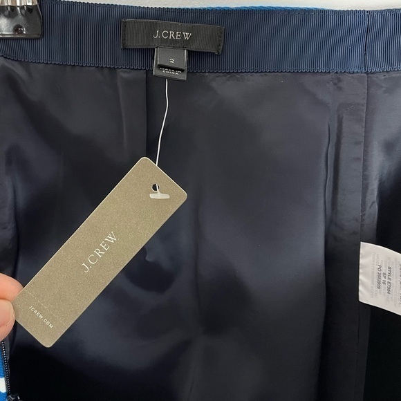 NWT J. CREW A-Line Striped Cotton Skirt Blue and White‎ Lined Size 2. - Picture 11 of 13